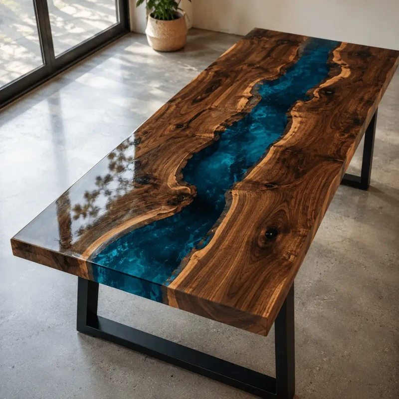Epoxy river table